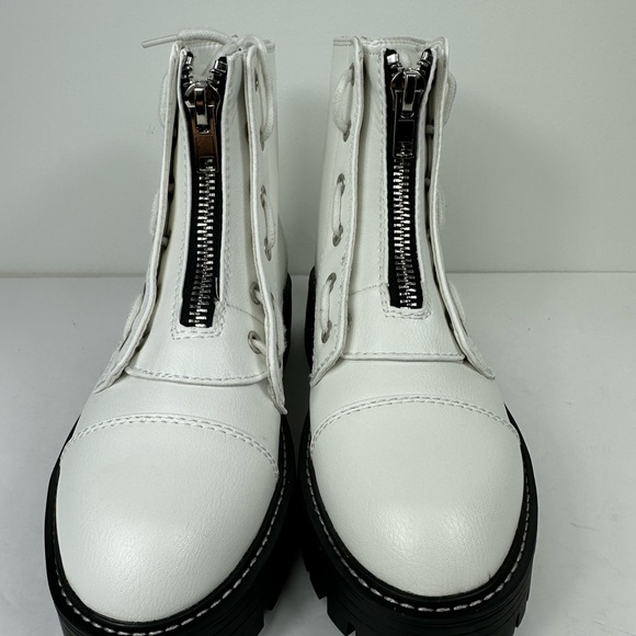 Women’s Sugar White Round Tow Block Combat Boots Size 8.5 - Picture 2 of 8